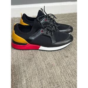 Aldo Size 9 Black Red Yellow Sneakers worn once Very Comfortable‎